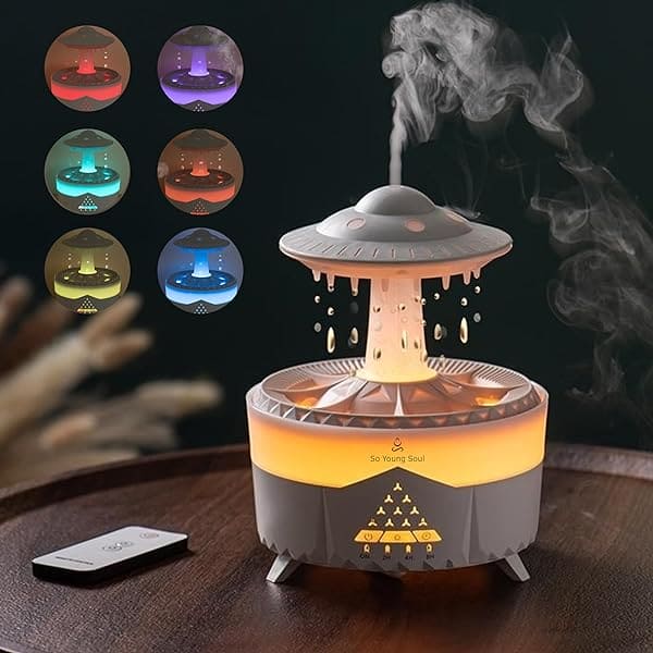 Rain Drop Mushroom Humidifier, Timing Colorful Night Light Essential Oil Diffuser, Ultrasonic RC Atomization Air Freshener, Relax Cloud Rain Diffuser, Airwall Air Humidifier, 300ml Humidifier with Timing Function for Home Office Rain Drop Mushroom Humidifier, Timing Colorful Night Light Essential Oil Diffuser, Ultrasonic RC Atomization Air Freshener, Relax Cloud Rain Diffuser, Airwall Air Humidifier, 300ml Humidifier with Timing Function for Home Office